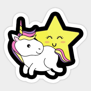 Unicorn and the star Sticker